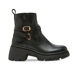 NEW Steve Madden Black Leather Colletta Zip Up Ankle Boot Size 7.5 8 8.5 9 NWT